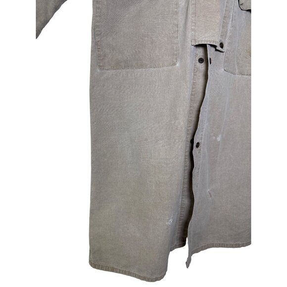 The Australian Outback Collection Duster Long Coat Khaki Washed Snap Size Medium - Picture 8 of 16